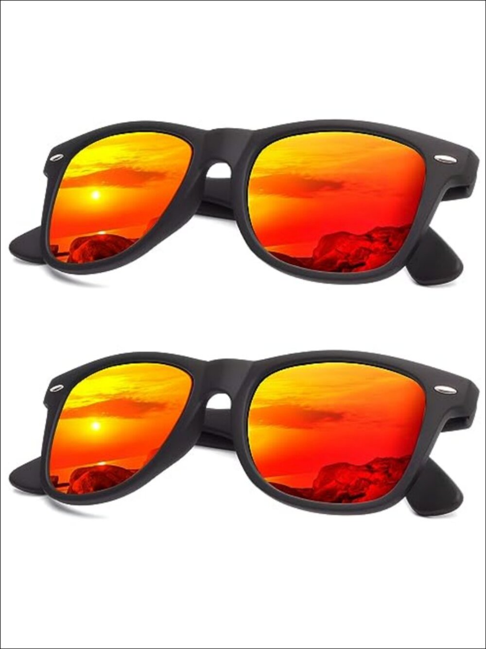 Polarized Unisex Wayfarer Sunglasses UV Protection Driving Fishing 2 Pack